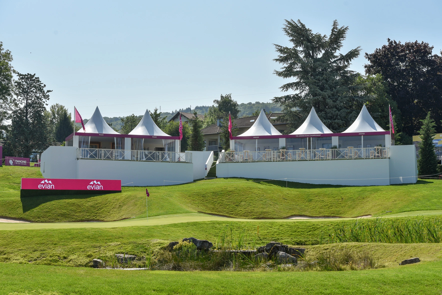 AMUNDI EVIAN CHAMPIONSHIP structures gardens podiums AMUNDI EVIAN CHAMPIONSHIP structures gardens podiums